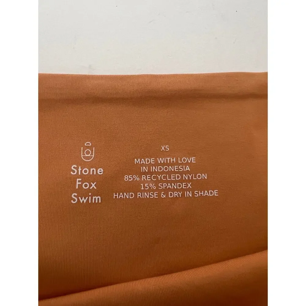NWT Revolve x Stone Fox Swim Women's June Bikini Bottom Sandstone Side Tie SZ XS